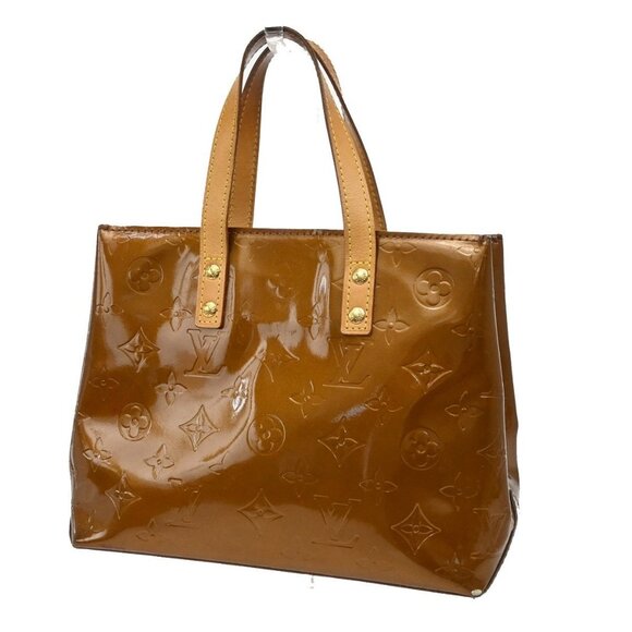 LOUIS VUITTON Read PM Hand Bag Monogram Vernis Patent Bronze M91146 69EF581 - Picture 1 of 14